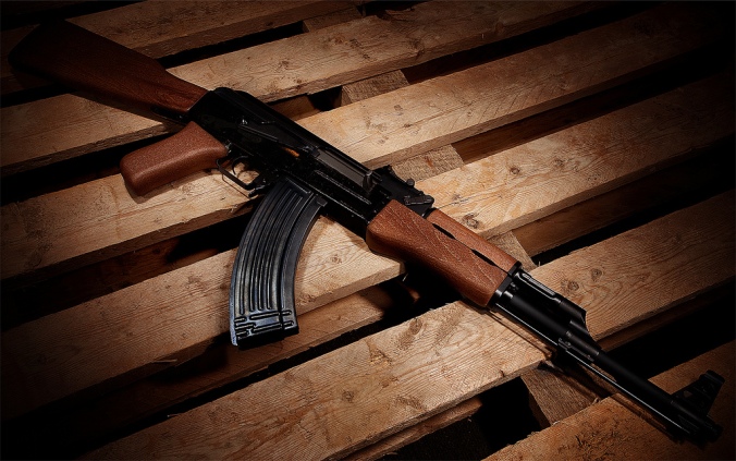 100s of guns, including an AK-47 were handed in to the police.